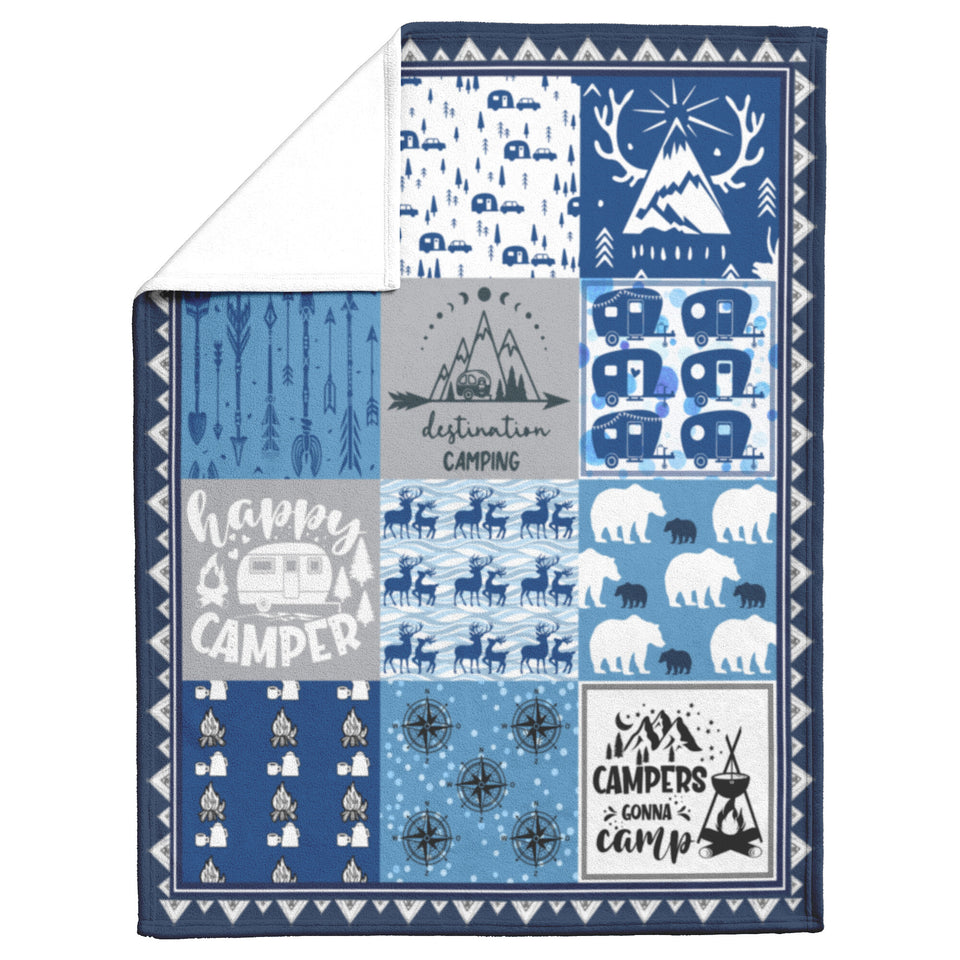 Camper Gifts Blanket - Blue Camper Throw Blankets