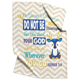 Christian Gifts Deer Blanket, Religious Bedding Baby Fleece, Sherpa Blanket
