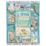Coastal Blanket Beach The Voice of The Sea Speaks to The Soul Blanket 50x60