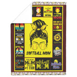 Couch Softball Player Mom Flannel Plush Blanket copy