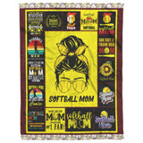 Couch Softball Player Mom Flannel Plush Blanket copy