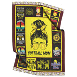Couch Softball Player Mom Flannel Plush Blanket copy