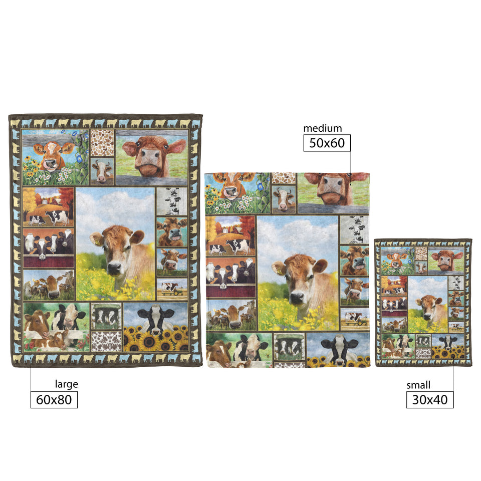 Cute Cow Blanket, Cows Fleece, Sherpa Blanket copy