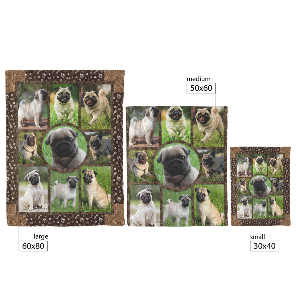 Cute Pug Dogs Blanket, Pug Dog Lovers Quilt copy