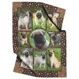 Cute Pug Dogs Blanket, Pug Dog Lovers Quilt copy