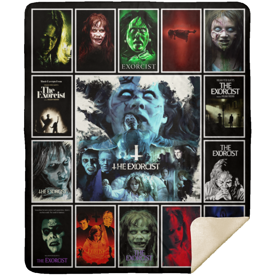 The Exorcist Blanket, The Exorcist Horror Movie Fleece, Sherpa Blanket MSHM Premium Mink Sherpa Blanket 50x60