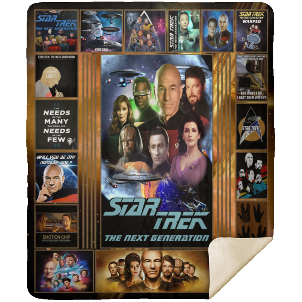 Star Trek Blanket, Star Trek - The Next Generation Fleece, Sherpa Blanket MSHM Premium Mink Sherpa Blanket 50x60