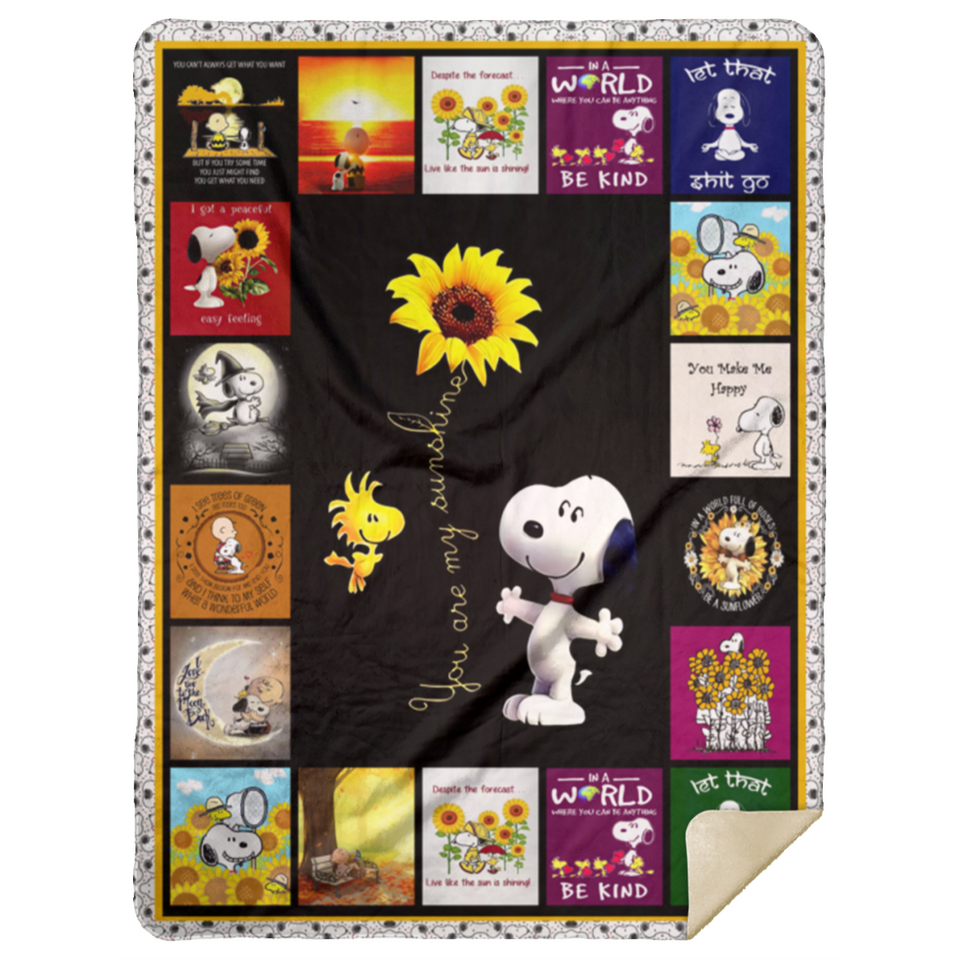 SNOOPY QUOTES 3D Blanket Fleece Sherpa Throw SuperSoft Blanket Quilt MSHL Premium Mink Sherpa Blanket 60x80