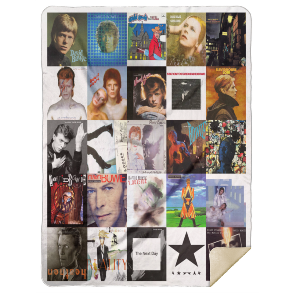 David Bowie Blanket, David Bowie For Fan Quilt, Fleece, Sherpa, Throw Blanket MSHL Premium Mink Sherpa Blanket 60x80