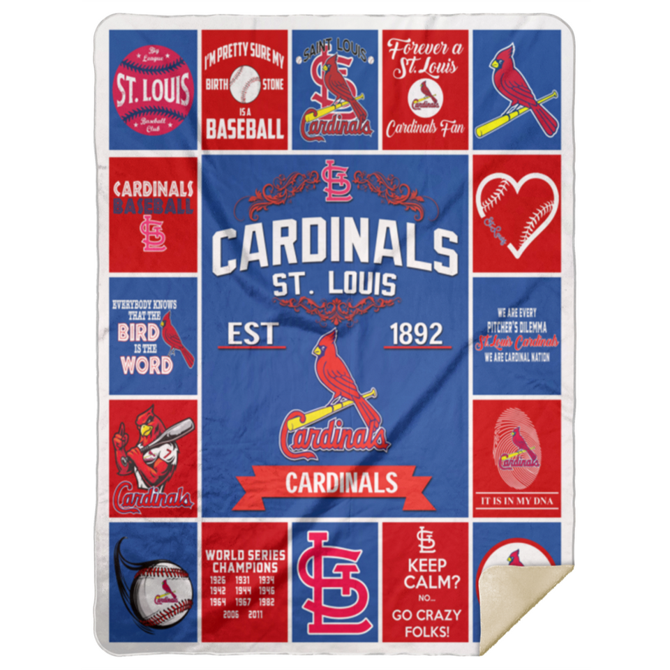 St. Louis Cardinals quilt blanket, Fleece or Sherpa Blankets for Fan - MSHL Premium Mink Sherpa Blanket 60x80