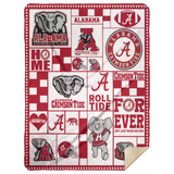 Alabama Crimson Tide Ver4 Blanket Fleece Sherpa Throw Blanket for Bedroom Sofa - MSHL Premium Mink Sherpa Blanket 60x80