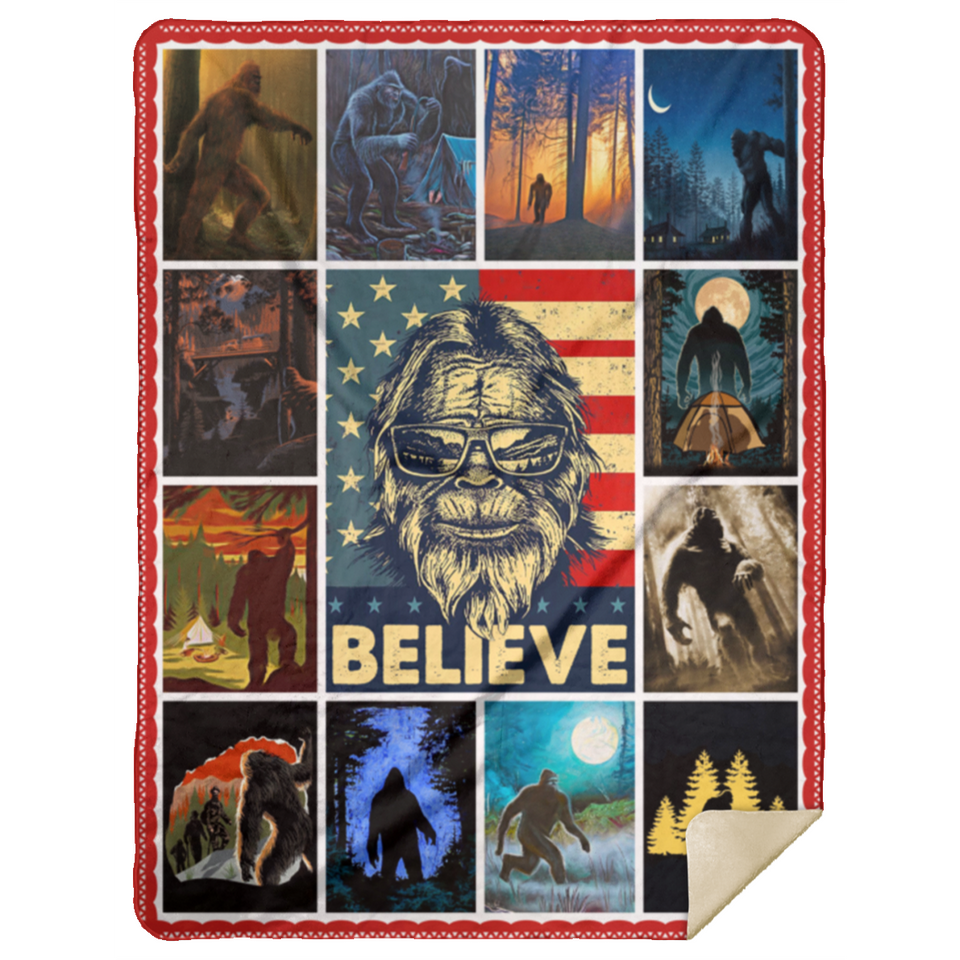 Bigfoot Blanket, Bigfoot Believe Fleece, Sherpa Blanket - MSHL Premium Mink Sherpa Blanket 60x80