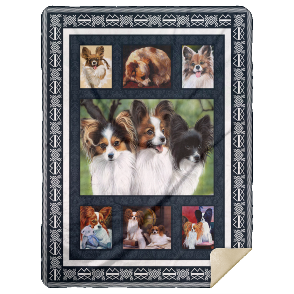 Papillon Blanket, Papillon Dog Fleece, Sherpa Blanket - MSHL Premium Mink Sherpa Blanket 60x80