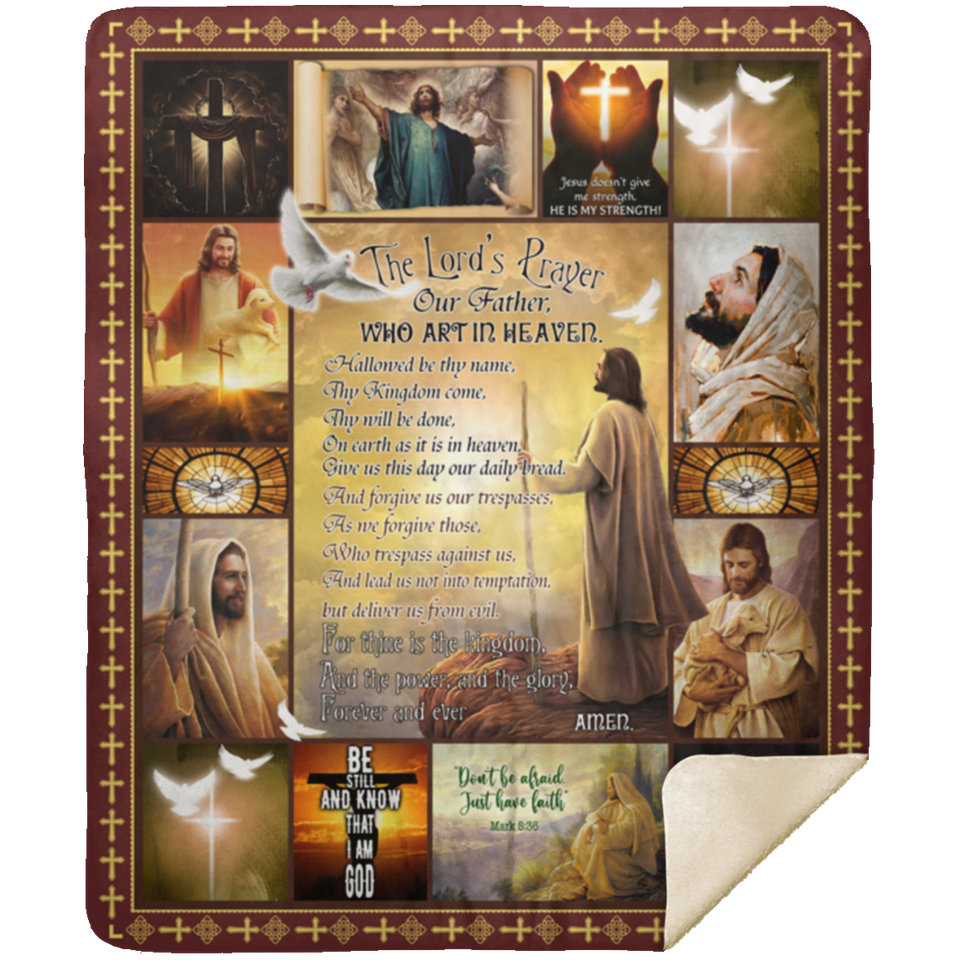 Jesus Christ Blanket, Christian Religious Faith Fleece, Sherpa Blanket - MSHM Premium Mink Sherpa Blanket 50x60