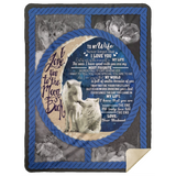 To My Wife - I Love You to the Moon and Back Blanket Wolf Couple Quilt Fleece - MSHL Premium Mink Sherpa Blanket 60x80