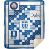 Duke Blue Devils 1 Blanket Fleece Sherpa Throw Blanket for Bedroom Sofa - MSHM Premium Mink Sherpa Blanket 50x60