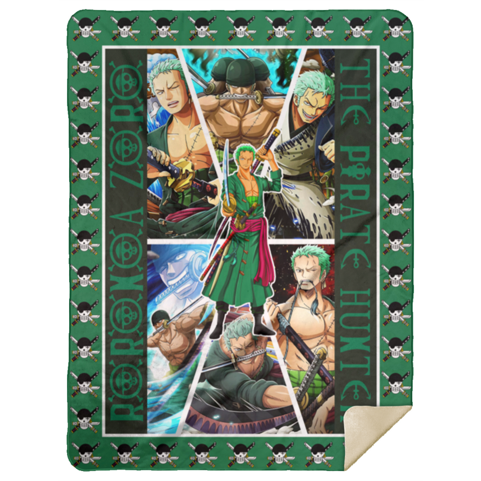 One Piece Zoro Blanket, One Piece Fleece, Sherpa Blanket MSHL Premium Mink Sherpa Blanket 60x80