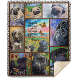 Pug Blanket Dog Blanket Fleece Sherpa Throw Quilt Blanket for Bedroom Sofa - MSHM Premium Mink Sherpa Blanket 50x60
