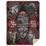 To My Only Love Blanket, Sugar Skull Skeleton Couple Fleece, Sherpa Blanket MSHL Premium Mink Sherpa Blanket 60x80