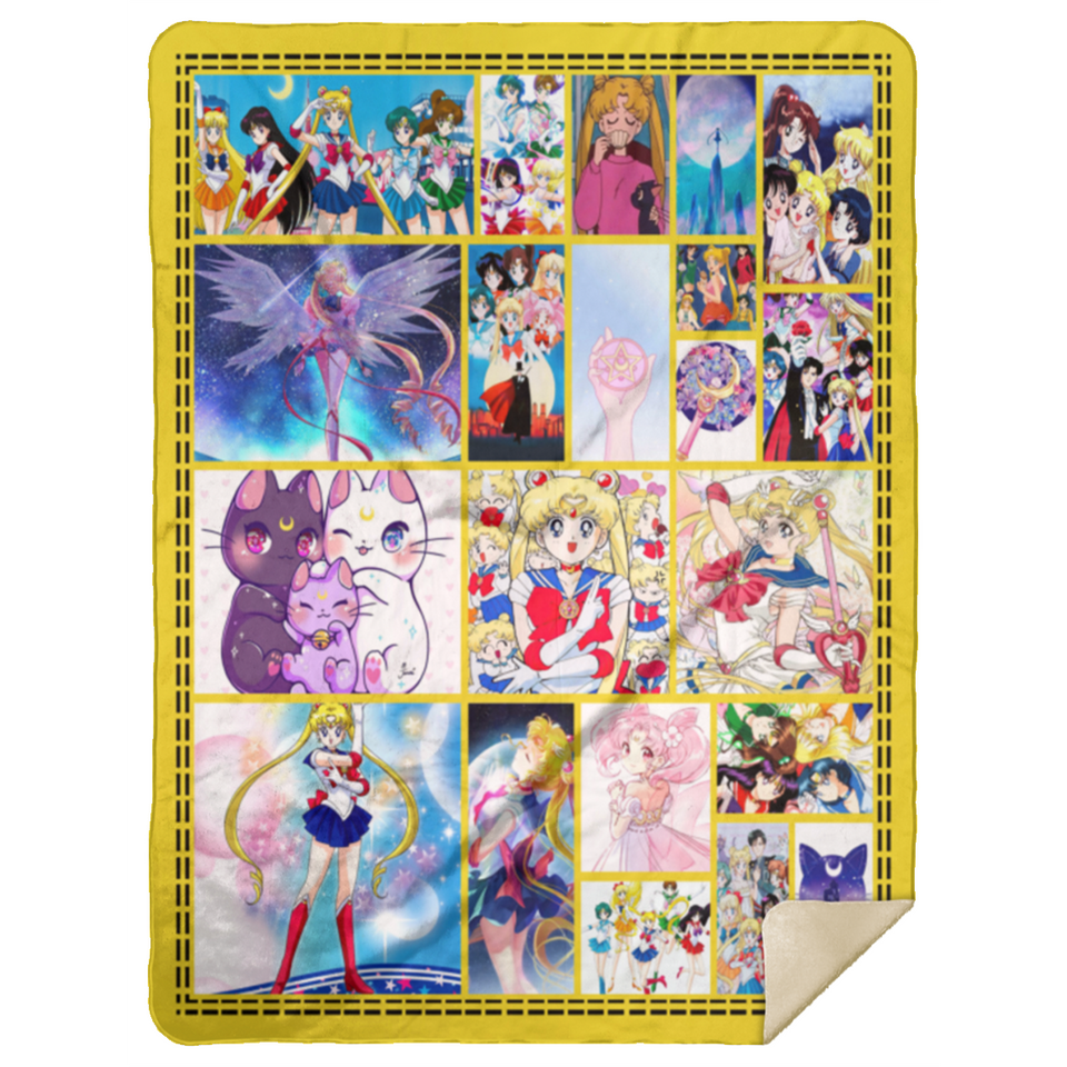 SAILOR MOON Blanket SAILOR MOON For Girl Quilt Fleece Sherpa Throw Blanket - MSHL Premium Mink Sherpa Blanket 60x80