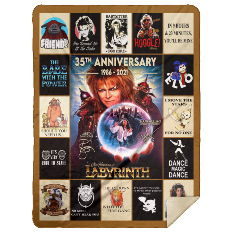 Labyrinth 35th Anniversary Blanket Labyrinth For Fans Quilt Fleece Sherpa Throw - MSHL Premium Mink Sherpa Blanket 60x80