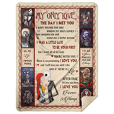 Jack and Sally Blanket, My Only Love Fleece, Sherpa Blanket Valentine's Gift -  MSHL Premium Mink Sherpa Blanket 60x80