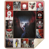 Pennywise Blanket, Halloween Fleece, Sherpa Blanket Pennywise - MSHM Premium Mink Sherpa Blanket 50x60