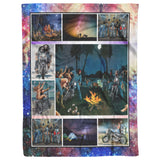 David Mann Motorcycles Fleece Sherpa Blanket 50x60