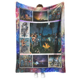 David Mann Motorcycles Fleece Sherpa Blanket 50x60