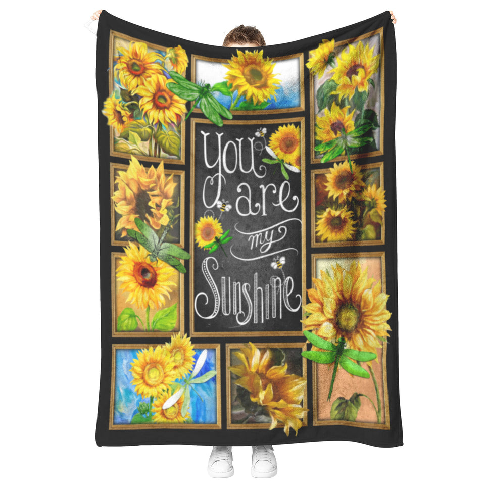 Dragonfly Blanket, Dragonfly with sunflower Quilt 50x60