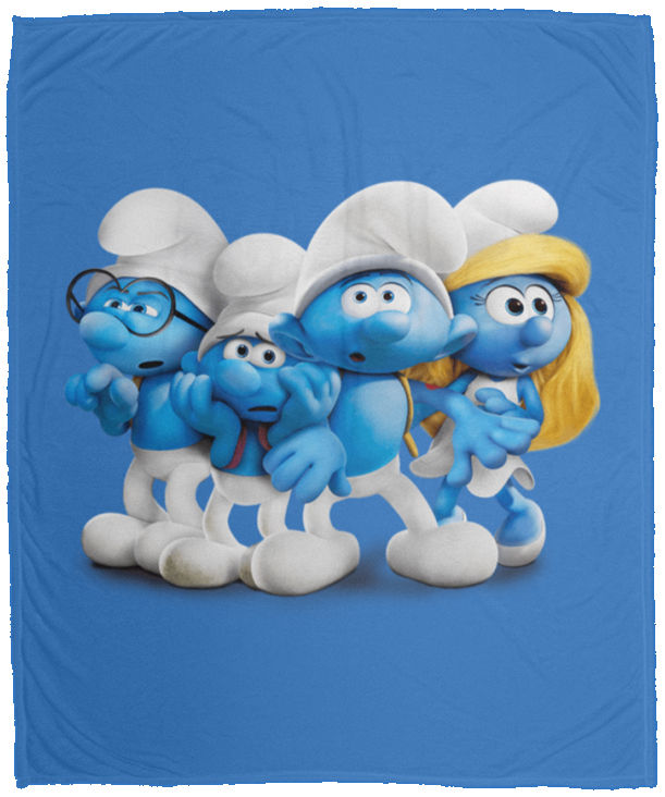 Smurf Blanket, The Smurfs 3D Fleece, Sherpa Blanket VPM Cozy Plush Fleece Blanket - 50x60