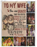Mr.Jyotis Carl Ellie to My Wife You're Braver Than You Believe Quilt Blanket for Wife from Husband Blanket Gifts to My Wife Blanket Mother's Day Blanket, Fleece Blanket - VPL Cozy Plush Fleece Blanket - 60x80