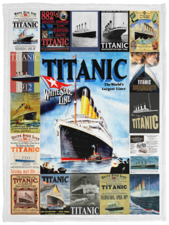 Titanic Blanket, Titanic - White Star Line Fleece, Sherpa Blanket Gift Idea VPS Cozy Plush Fleece Blanket - 30x40