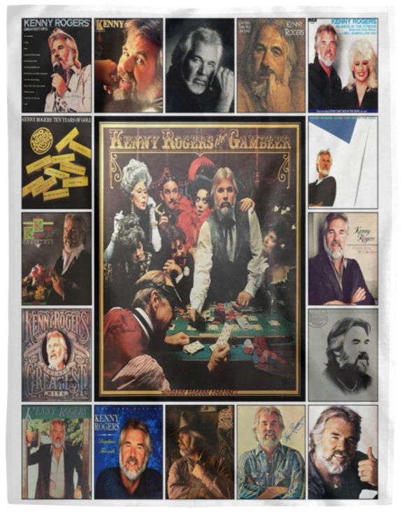 Kenny Rogers Blanket Kenny Rogers For Fan Quilt Fleece Sherpa Throw VPL Cozy Plush Fleece Blanket - 60x80
