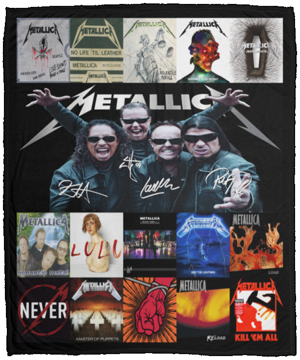 Metallica Blanket, Metallica Albums Fleece, Sherpa Blanket - VPM Cozy Plush Fleece Blanket - 50x60
