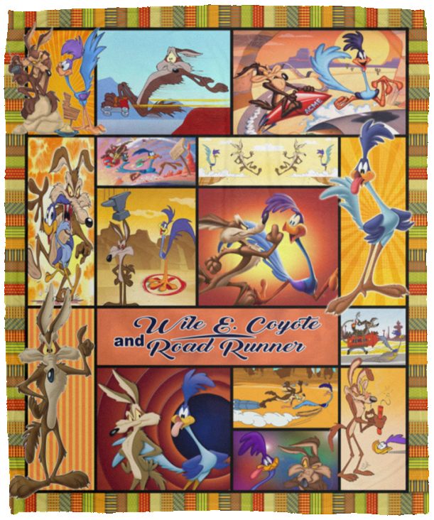 Wile E. Coyote and the Road Runner Blanket, Looney Tunes Fleece, Sherpa Blanket VPM Cozy Plush Fleece Blanket - 50x60