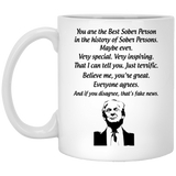 Trump Sober Sobriety Recovery Coffee Mug Gifts, Gift For Coffee Lover, Art prints around and large C handles for comfort Ceramic Coffee Mug, Tea Cups 11oz 2