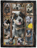 Australian Cattle Dog Blanket, Blue Heelers 3D Fleece, Sherpa Blanket, Gift Idea VPL Cozy Plush Fleece Blanket - 60x80