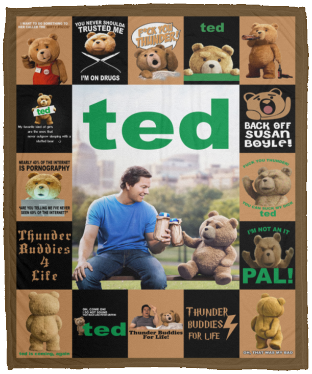 Ted Movie Blanket, Ted Movie Fleece, Sherpa Blanket - VPM Cozy Plush Fleece Blanket - 50x60
