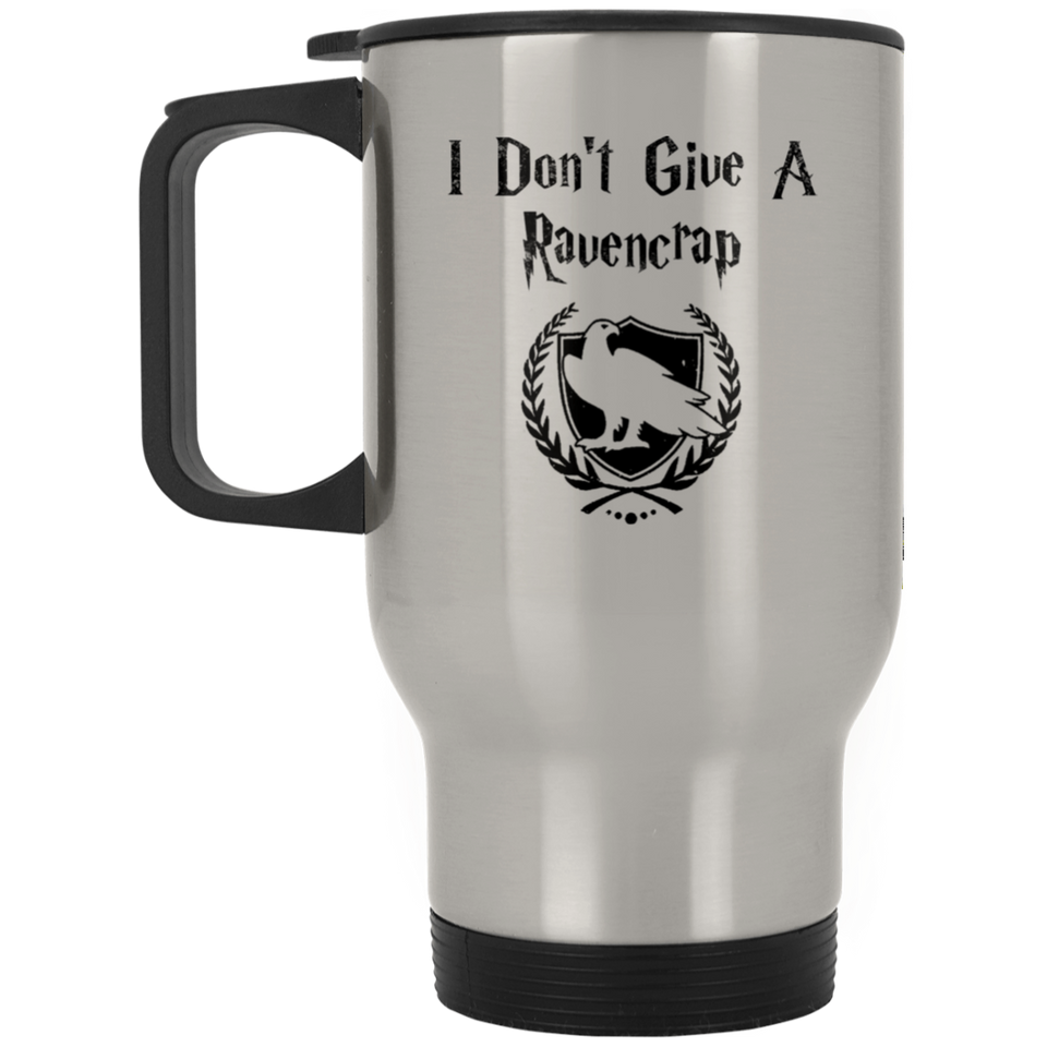 Jyotis - I Don't Give A Ravencrap Travel Mug - Best Birthday Gifts For Dad - Unique Fathers Day Gift For Dad, Wife - Cool Present For a New Father or Husband Silver Stainless Travel Mug