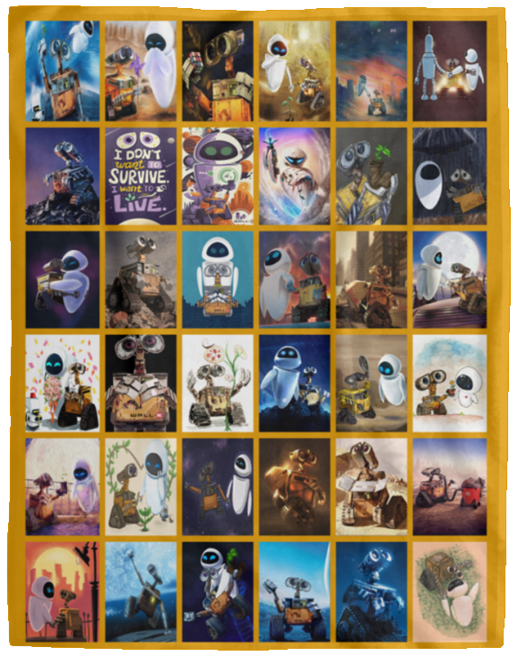 Wall-E Blanket, WALL-E Robot Fleece, Sherpa, Throw Blanket Robot Blanket - VPL Cozy Plush Fleece Blanket - 60x80