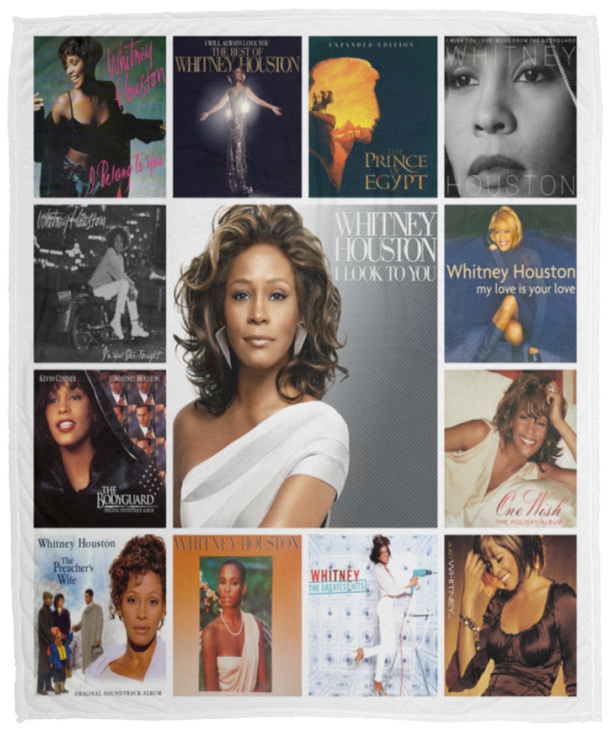 Whitney Houston Albums New Arrival Fleece, Sherpa Blanket, Quilt - VPM Cozy Plush Fleece Blanket - 50x60