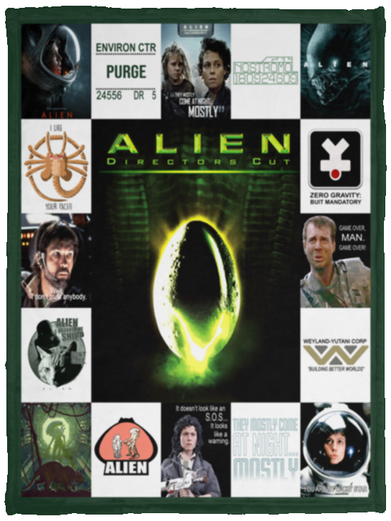 Alien Blanket, Xenomorph Blanket, Alien Xenomorph Fleece, Sherpa Blanket VPS Cozy Plush Fleece Blanket - 30x40