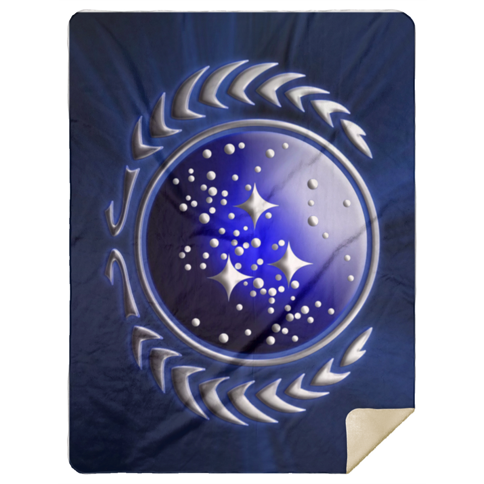 StarTrek UFP Stone 60x80 MSHL Premium Mink Sherpa Blanket 60x80