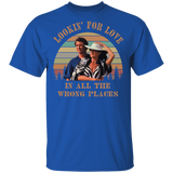 Lookin' for Love in All The Wrong Places Vintage Retro T-Shirt Country Music Bud Davis and Sissy Davis Urban Cowboy G500 5.3 oz. T-Shirt