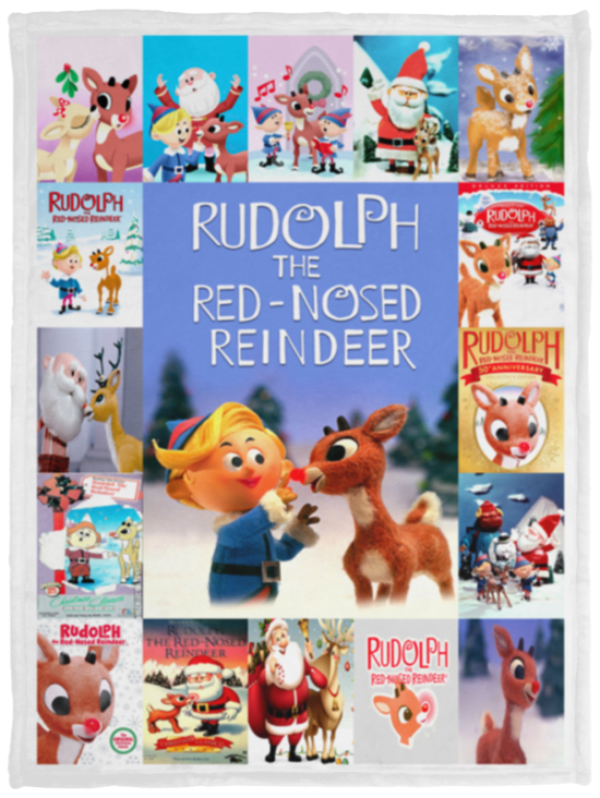 Rudolph The Red Nosed Reindeer Fleece, Sherpa Blanket Christmas TV special - VPS Cozy Plush Fleece Blanket - 30x40