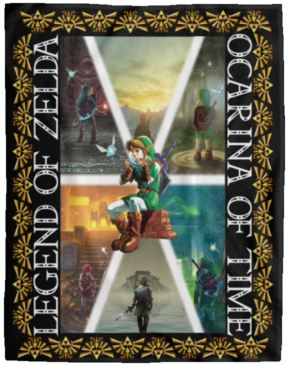 The Legend of Zelda Blanket Ocarina of Time Quilt Fleece Sherpa Throw Blanket - VPL Cozy Plush Fleece Blanket - 60x80