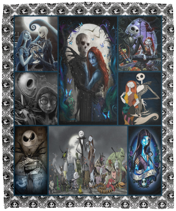 Nightmare Before Christmas Fleece, Sherpa Blanket, Jack Skellington Quilt - VPM Cozy Plush Fleece Blanket - 50x60