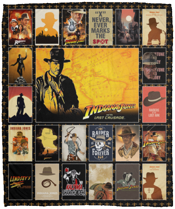 Indiana Jones Blanket, Steven Spielberg For Fans Quilt, Fleece, Sherpa Blanket VPM Cozy Plush Fleece Blanket - 50x60