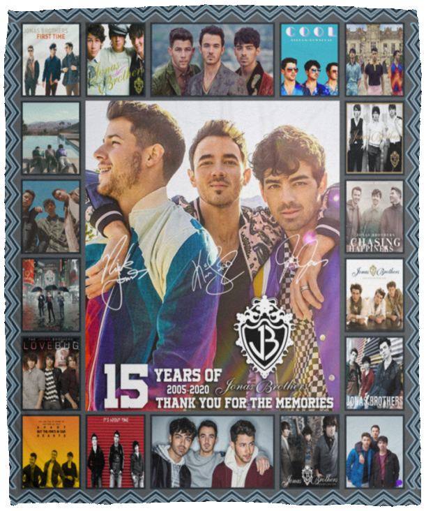 Jonas Brothers Happiness Begins Tour Quilt Fleece Sherpa Throw Blanket VPM Cozy Plush Fleece Blanket - 50x60